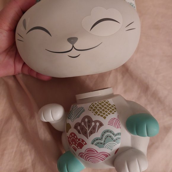 Rare Super Cute Adorable Maneki Neko Japanese Mani The Lucky Cat Piggy Bank - Picture 14 of 16